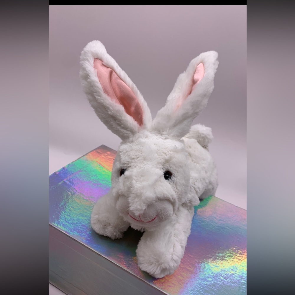 Walmart white bean bottom bunny 9" blue bow